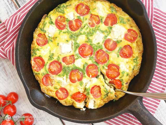 Quick Keto Dinner
 Quick Frittata with Tomatoes and Cheese