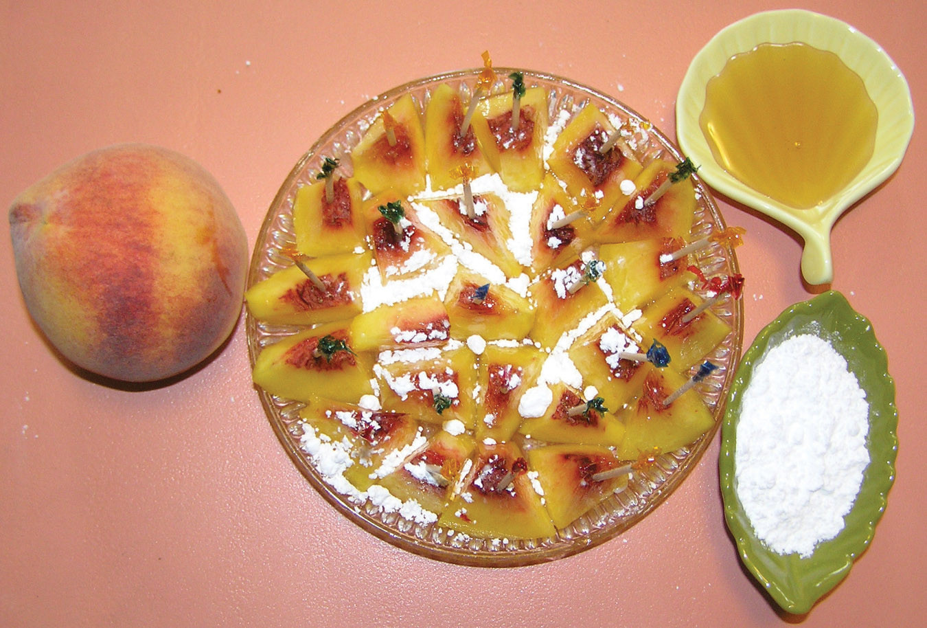 Quick Peach Dessert
 Alu Tikki Fingers & Quick Peach Dessert