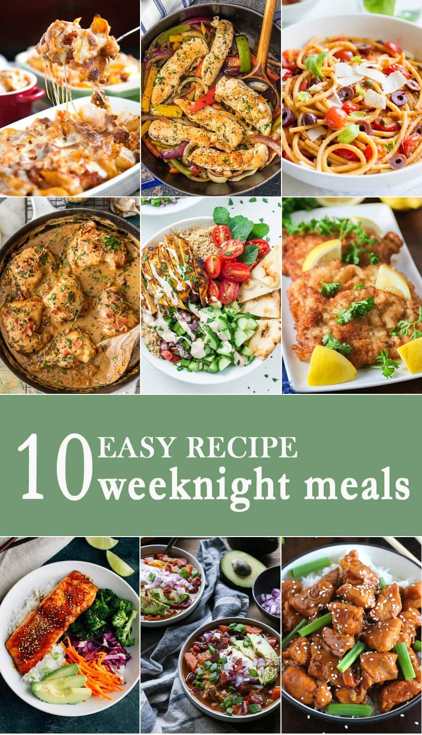 Quick Weeknight Dinners
 10 Easy Weeknight Meals – recipequicks