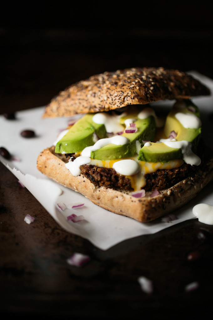 Quinoa Black Bean Burger
 Quinoa Black Bean Burgers with Lime Crema