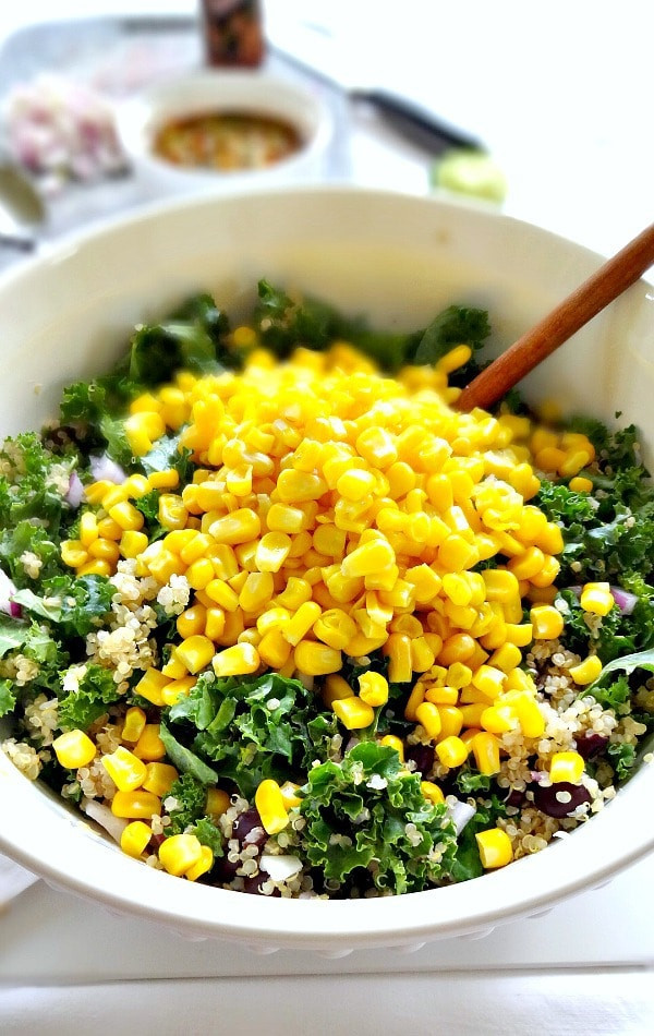 Quinoa Black Bean Salad
 Spicy Kale and Quinoa Black Bean Salad The Glowing Fridge