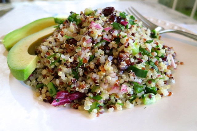 Quinoa Cucumber Salad
 Quinoa Salad with Cranberries Cilantro Cucumbers