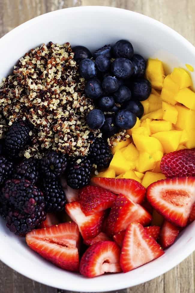 Quinoa Fruit Salad
 Honey Lime Quinoa Fruit Salad