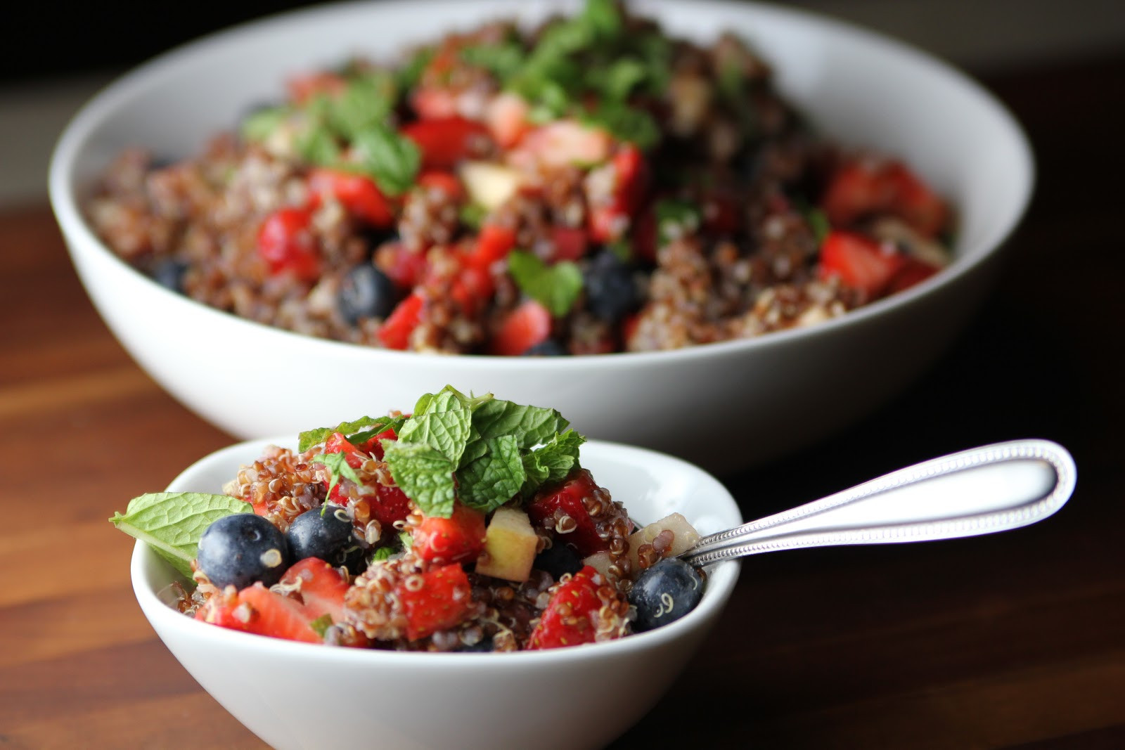 Quinoa Fruit Salad
 carmen s kitch Quinoa Fruit Salad with Honey Lime Dressing