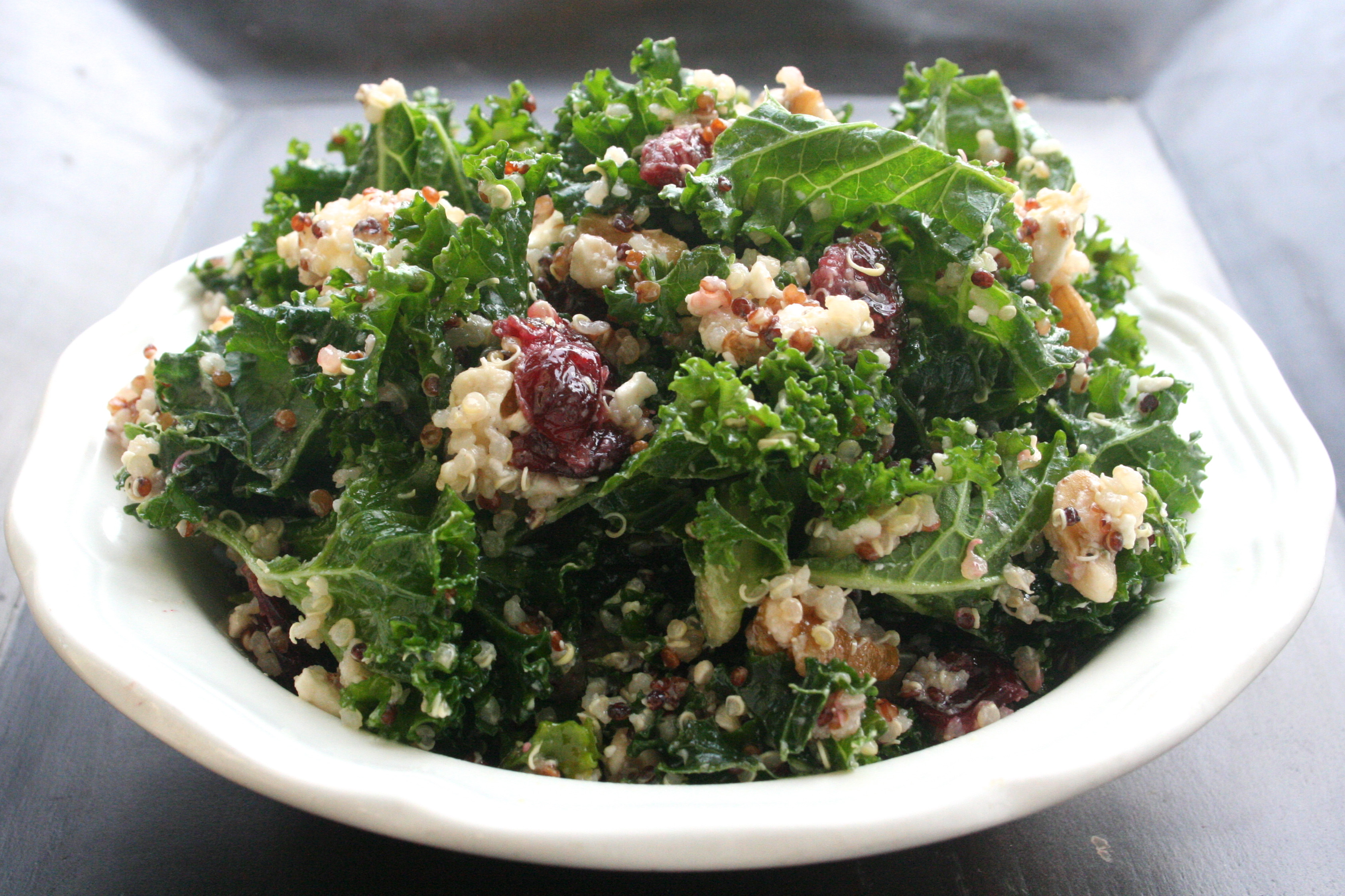 Quinoa Kale Salad
 addicted [kale & quinoa salad w dried cranberries