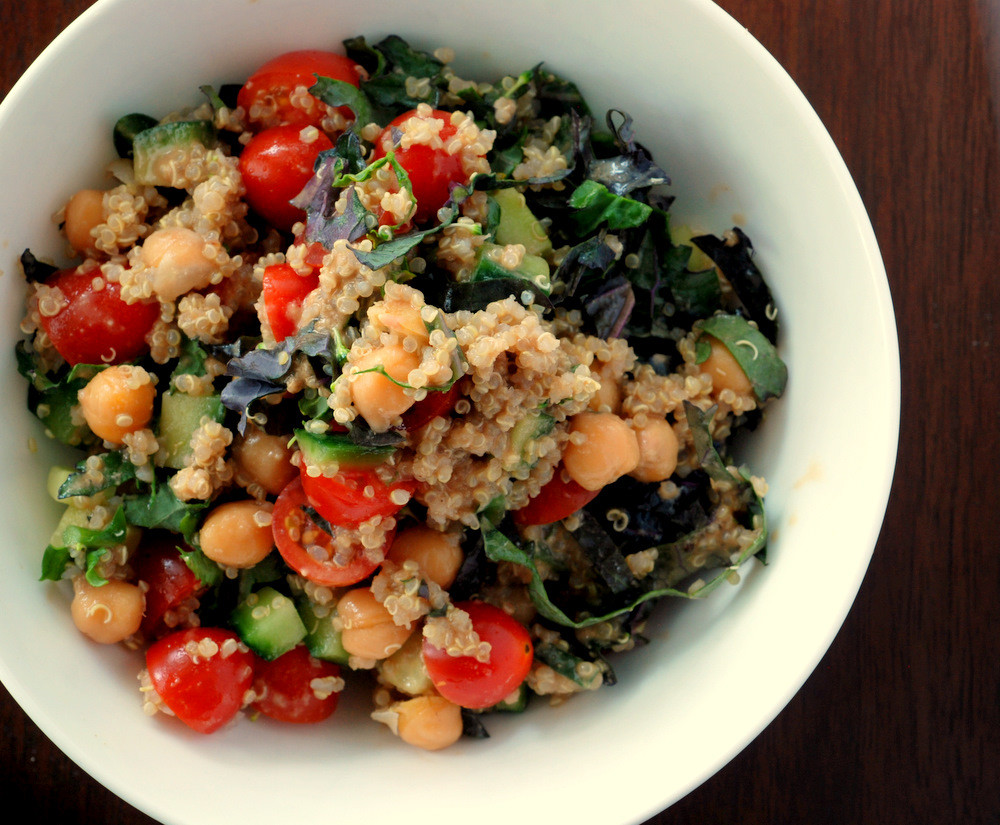 Quinoa Salad Dressing
 Quinoa and Chickpea Salad with a Balsamic Tahini Dressing