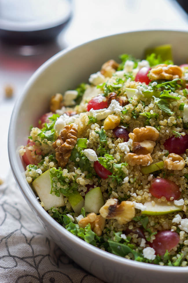 Quinoa Salad Dressing
 Walnut Grape & Kale Quinoa Salad with White Balsamic Dressing