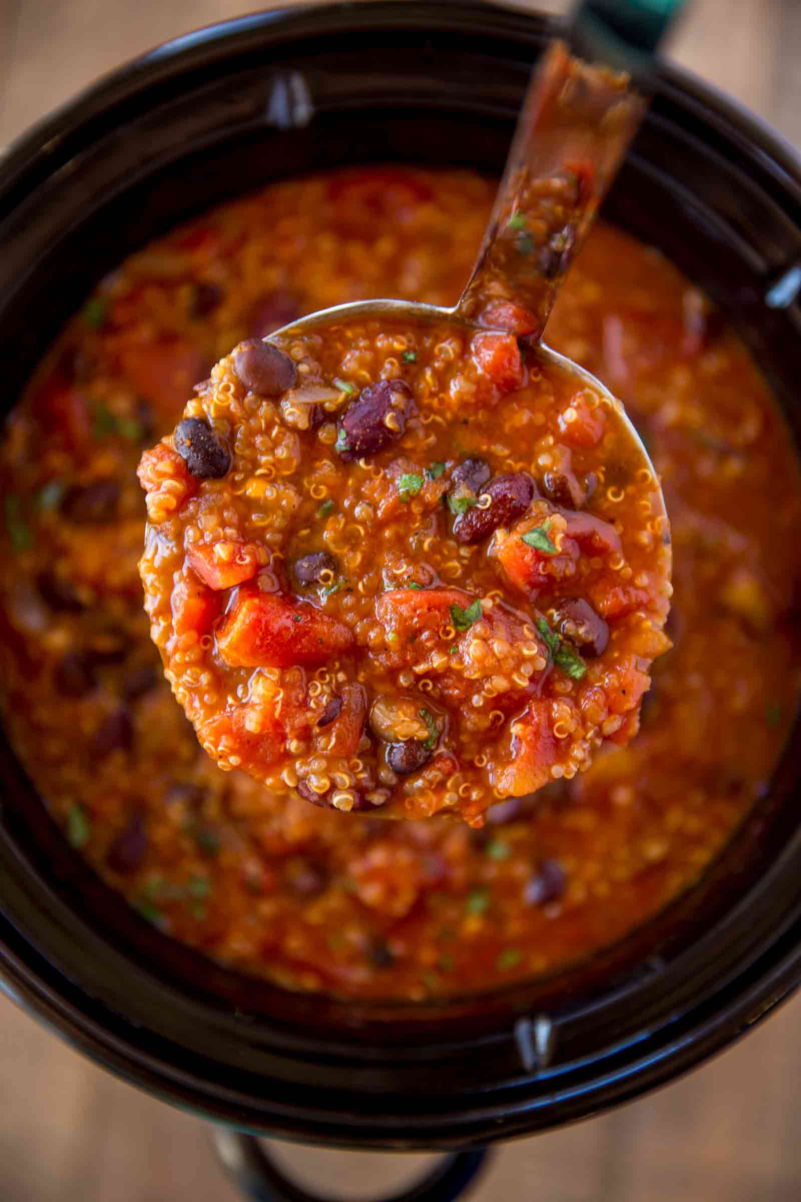 Quinoa Slow Cooker
 Slow Cooker Ve arian Quinoa Chili Cafe Delites