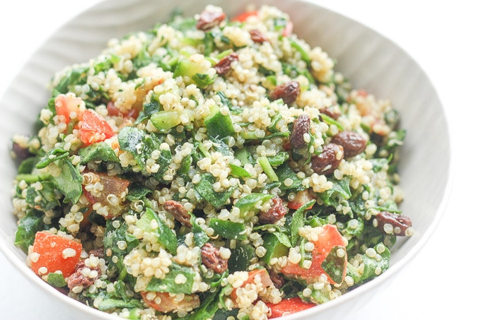 Quinoa Spinach Salad
 Quinoa Spinach Power Salad with Lemon Vinaigrette