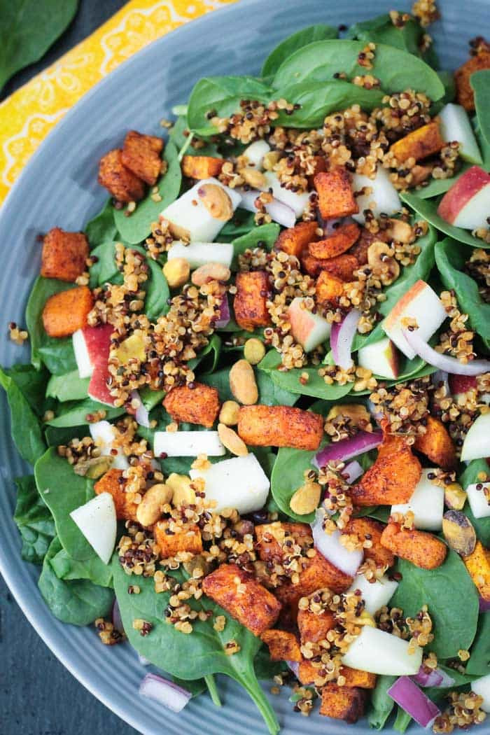 Quinoa Spinach Salad
 Quinoa Spinach Salad w Butternut Squash & Apple Veggie