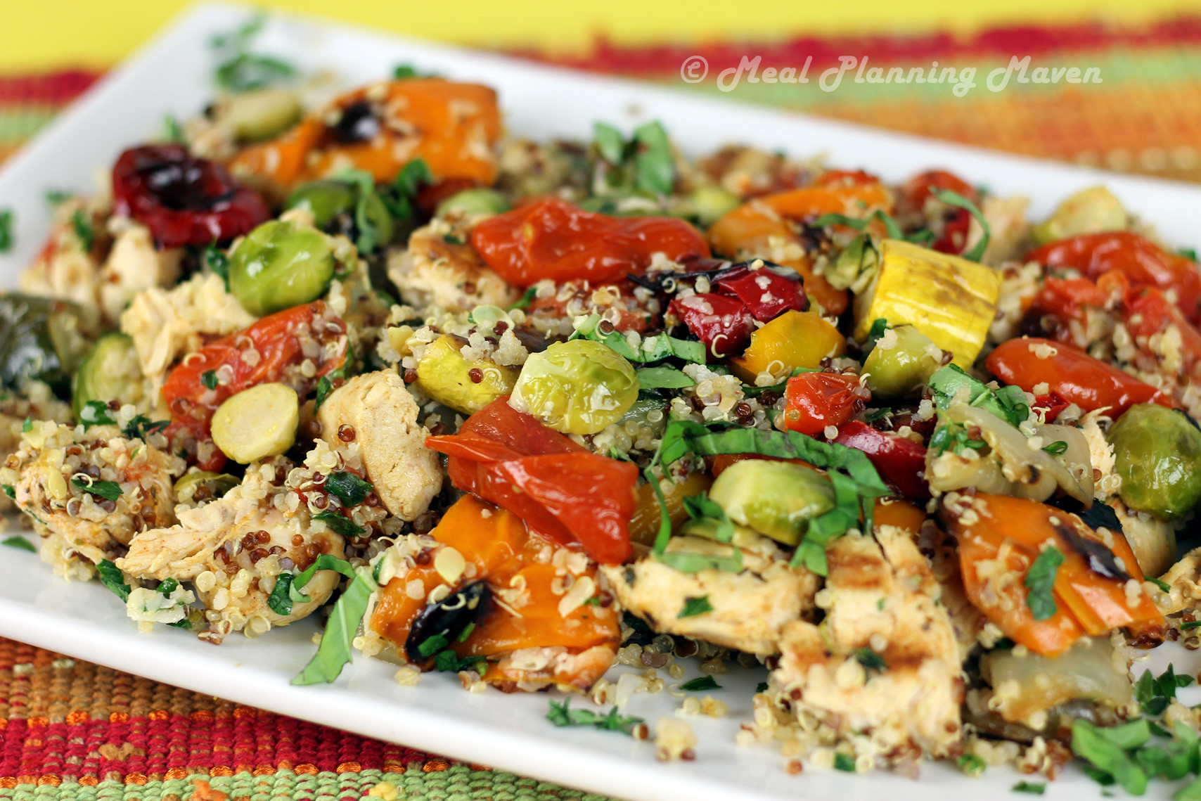 Quinoa With Vegetables
 Chicken Roasted Ve ables ‘n Quinoa Toss Meal Planning