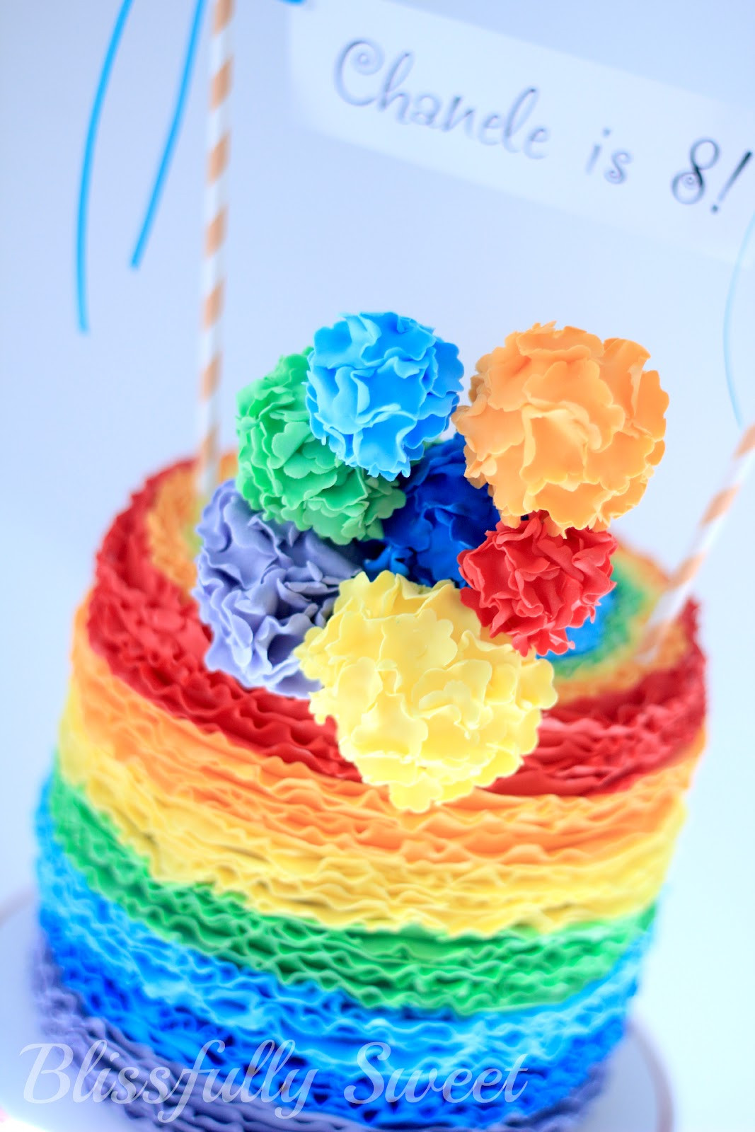 Rainbow Birthday Cake
 Blissfully Sweet A Rainbow Rufflicious Birthday Cake