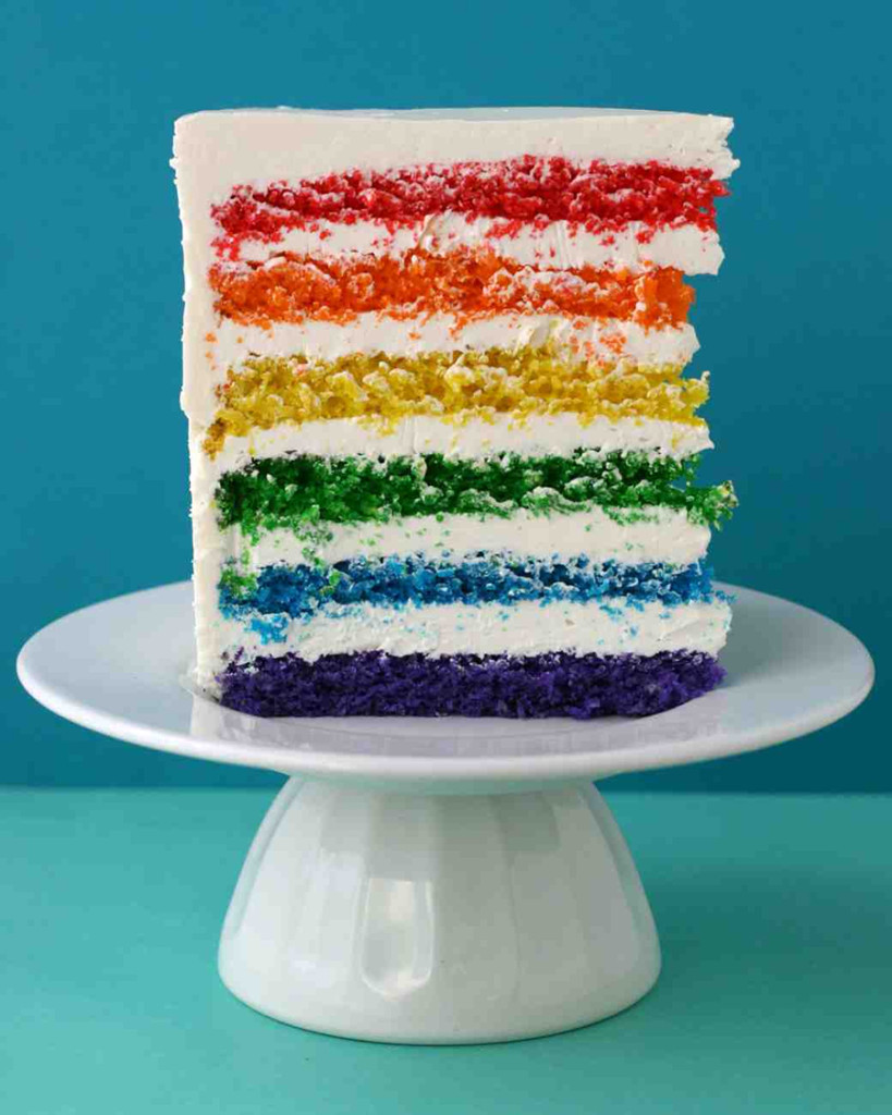 Rainbow Birthday Cake
 Birthday cake slice rainbow pictures and images