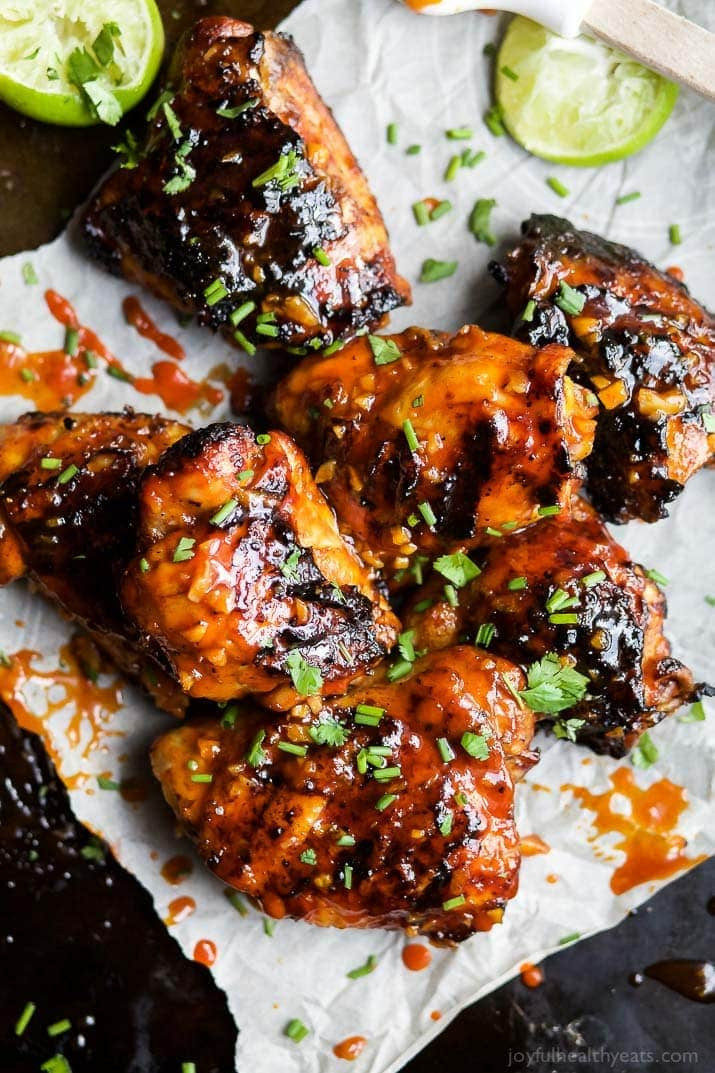 Recipe Chicken Thighs
 Honey Sriracha Grilled Chicken Thighs