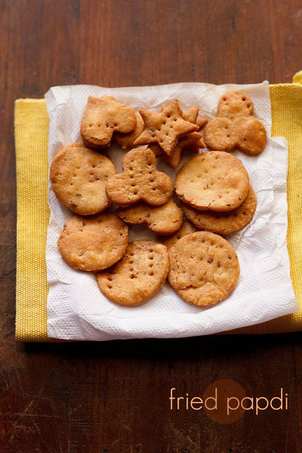 Recipe For Snacks papdi recipe how to make fried papdi and baked papdi