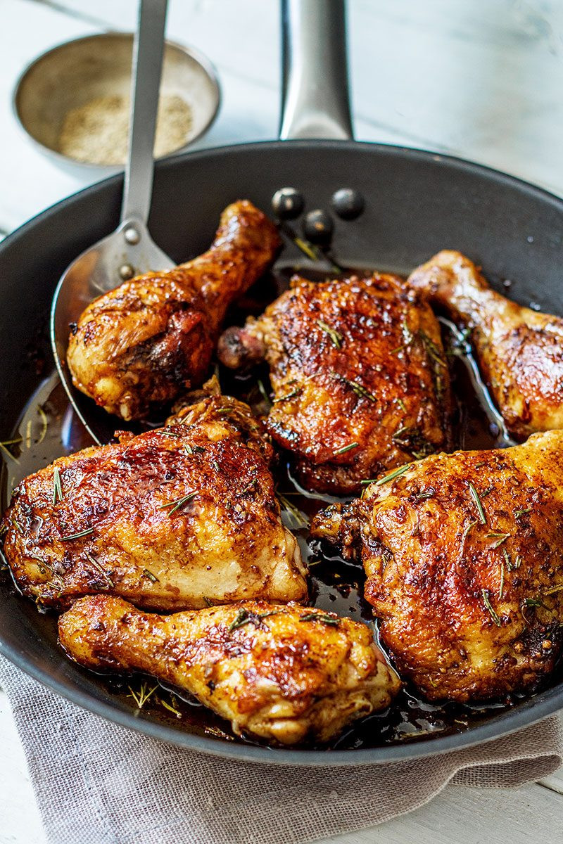 Recipes For Chicken Legs
 Balsamic Honey Skillet Chicken Legs Recipe — Eatwell101