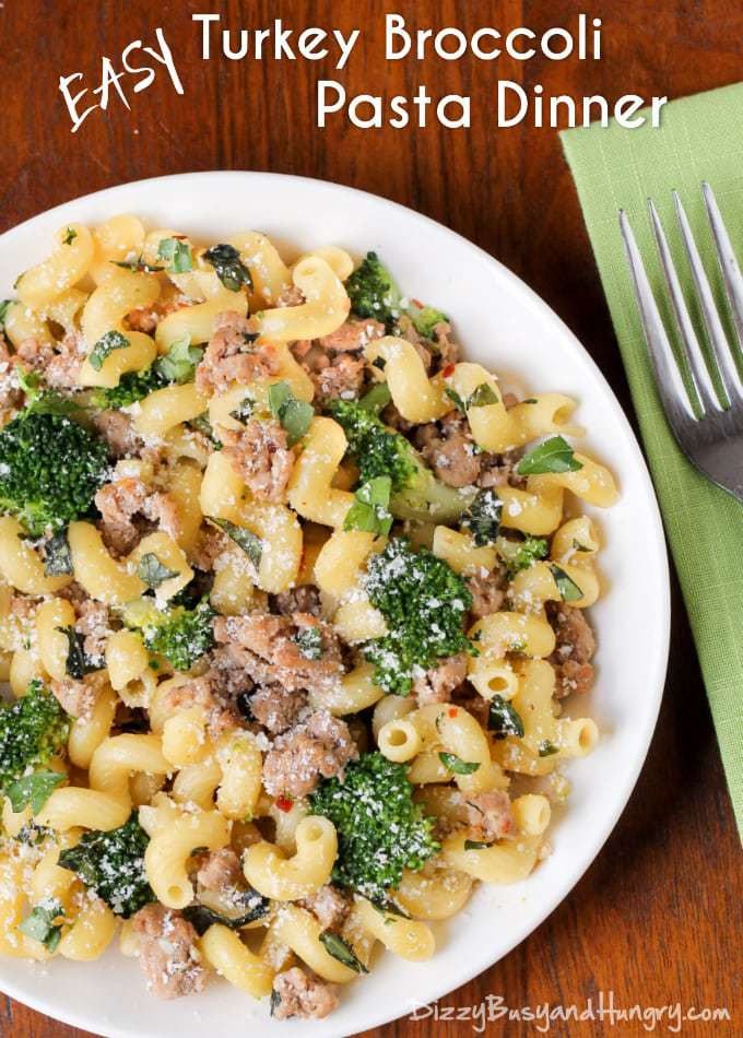 Recipes Using Ground Turkey
 Easy Turkey Broccoli Pasta Dinner