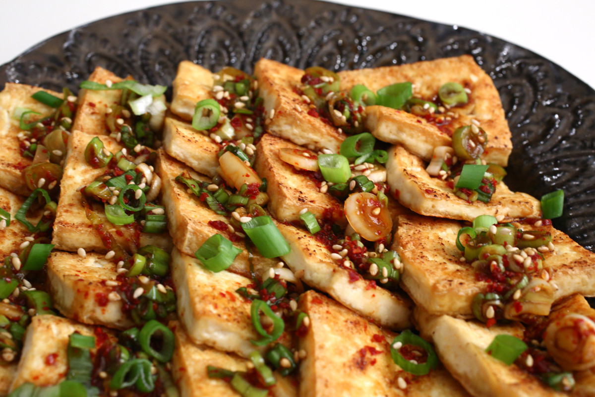 Recipes With Tofu
 Pan fried tofu with spicy sauce Dububuchim yangnyeomjang