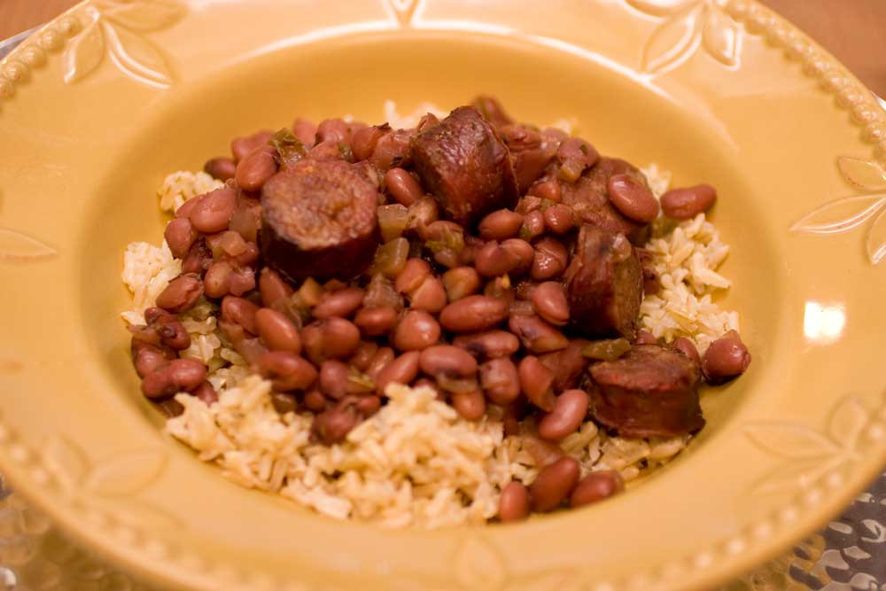 Red Beans And Rice With Sausage
 sausage and red rice