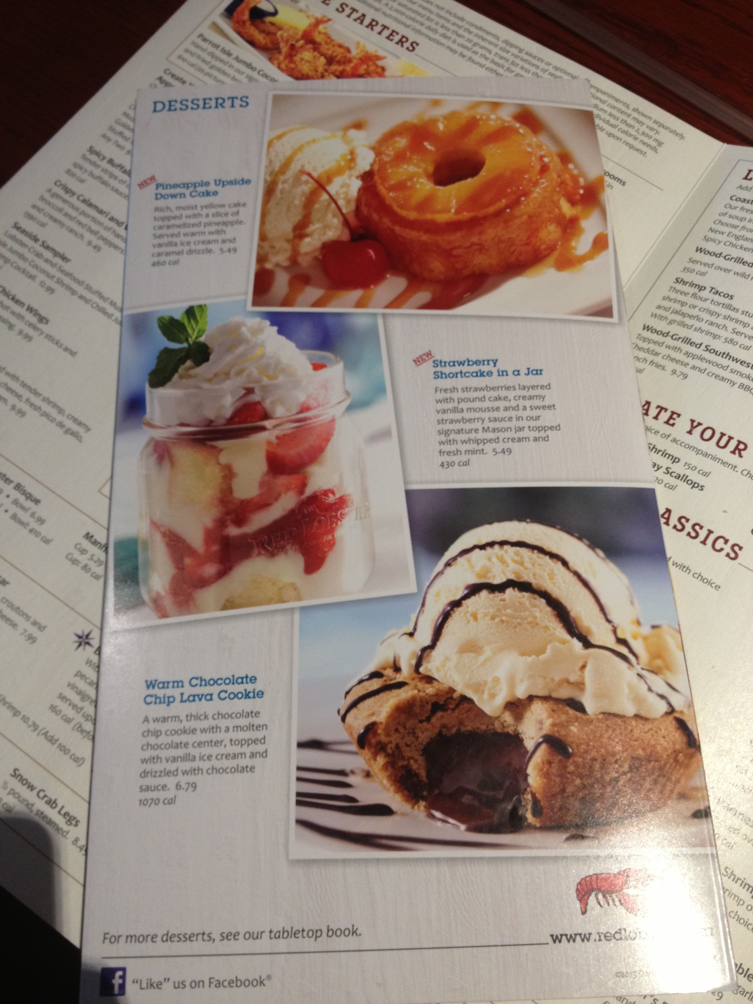 Red Lobster Dessert Menu
 Red Lobster dessert menu Dessert Pinterest