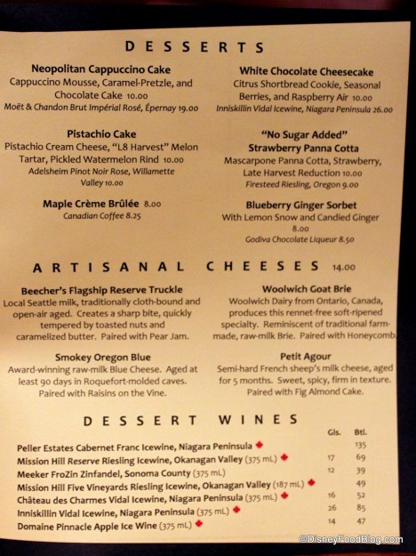 Red Lobster Dessert Menu
 Review New Lunch Menu at Le Cellier Steakhouse in Epcot s