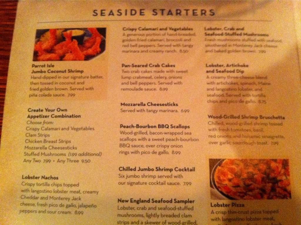 Red Lobster Dinner Menu
 Lobster Tail Dinner Menu Ideas