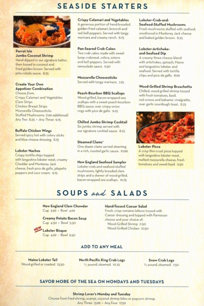 Red Lobster Dinner Menu
 Red Lobster Menu With Prices Dinner Lunch Menu 2017