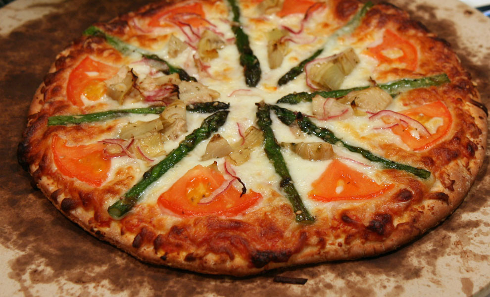 Red Onion Pizza
 Asparagus Artichoke Tomato Red ion Pizza Bruce Barone