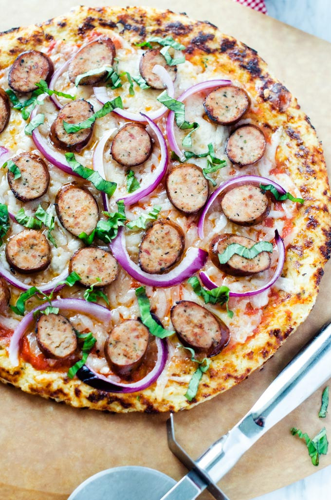 Red Onion Pizza
 Roasted Garlic Chicken Sausage Manchego & Red ion Pizza