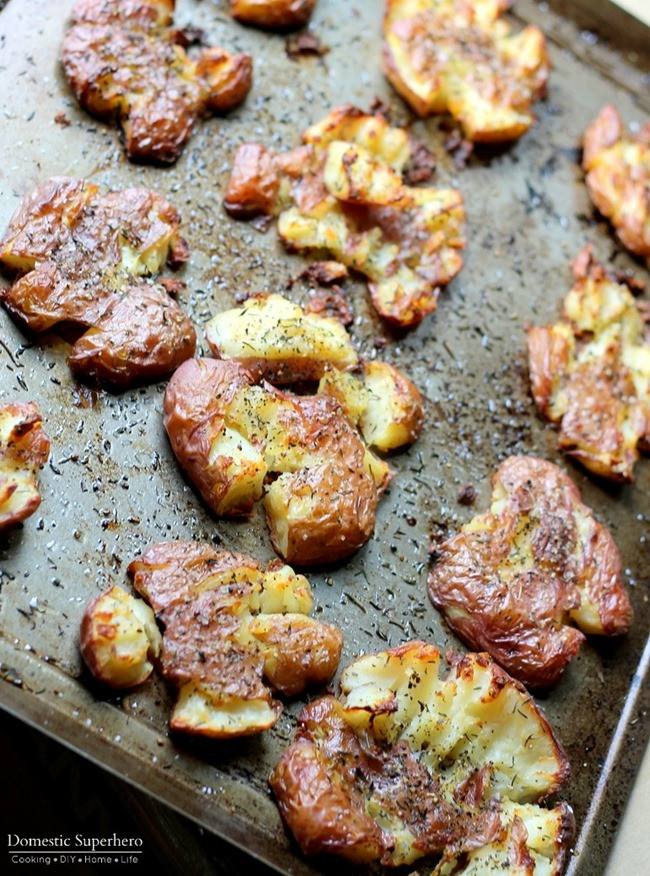 Red Potato Recipe
 BEST EVER Salty Herbed Smashed Red Potatoes • Domestic
