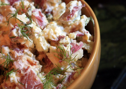 Red Potato Salad With Bacon
 Red Potato Salad with Blue Cheese and Bacon recipe by