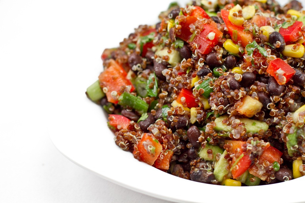 Red Quinoa Salad
 Red Quinoa and Black Bean Ve able Salad — Oh She Glows