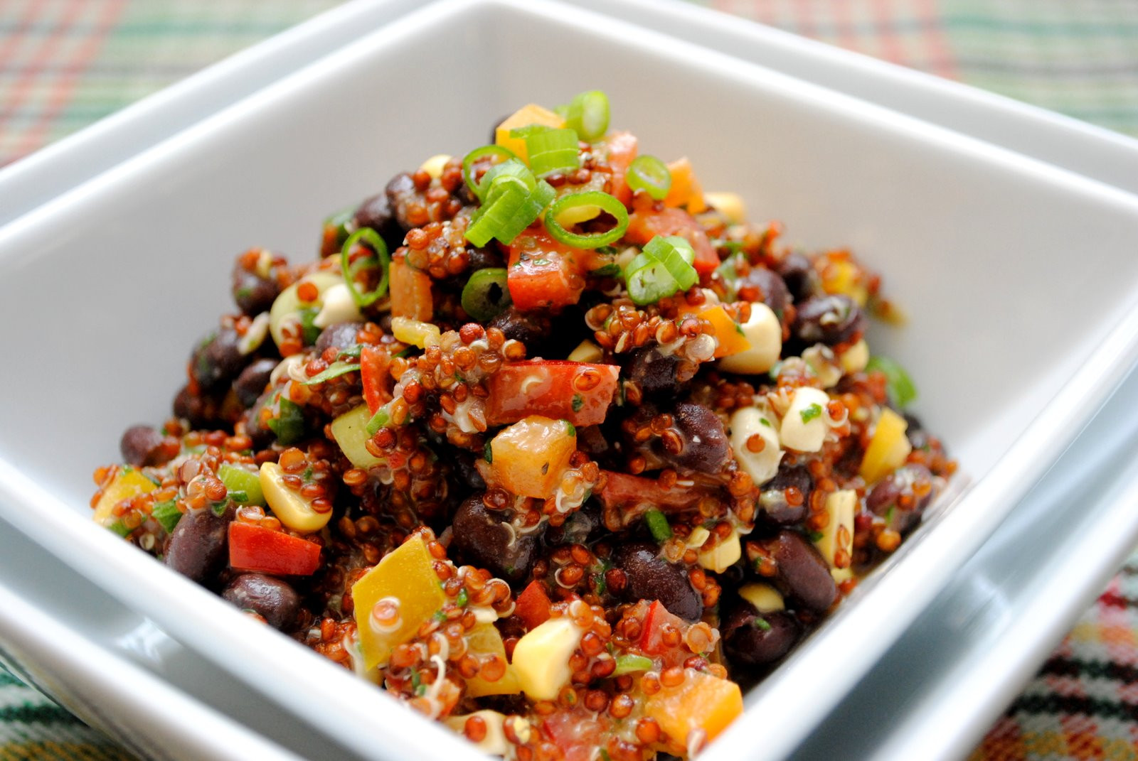 Red Quinoa Salad
 The Church Cook Red Quinoa and Black Bean Salad