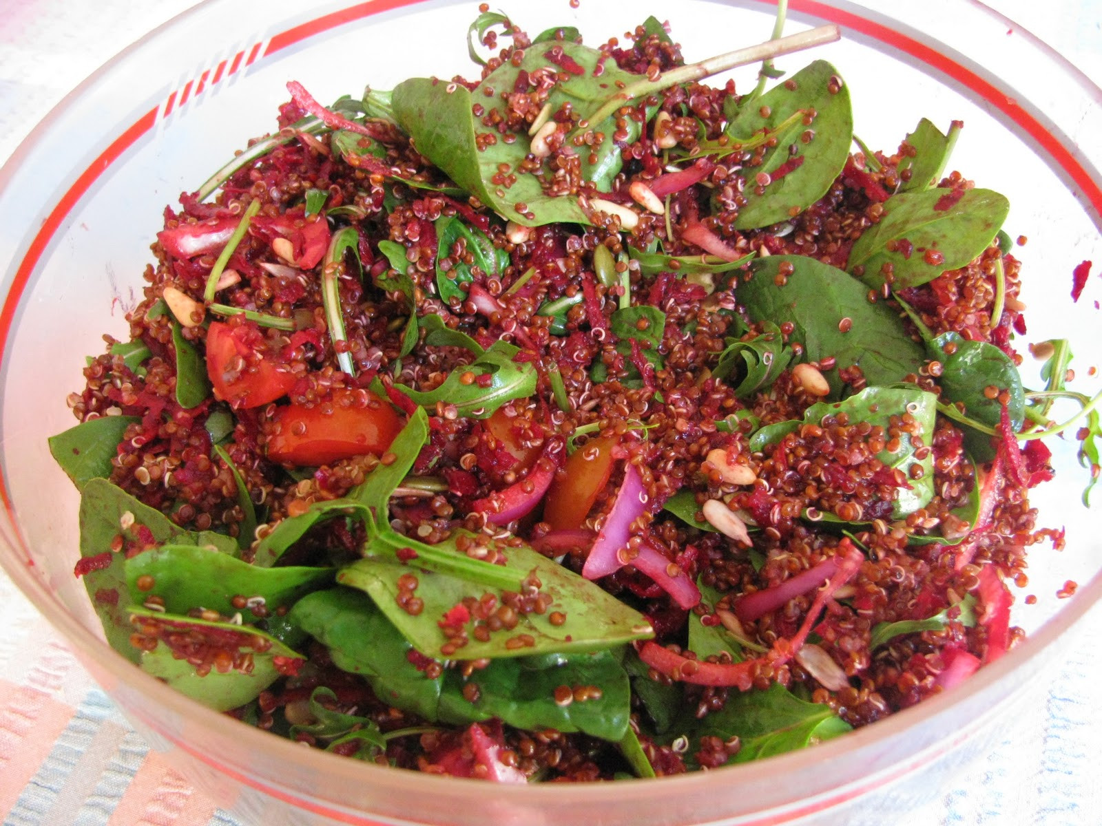 Red Quinoa Salad
 Dear Asparagus Red quinoa salad