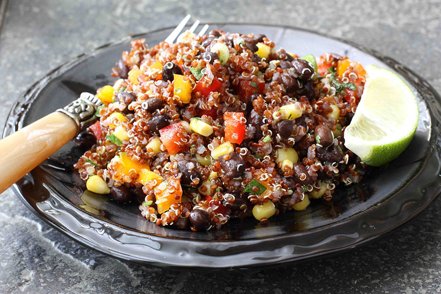 Red Quinoa Salad
 Red Quinoa and Black Bean Salad