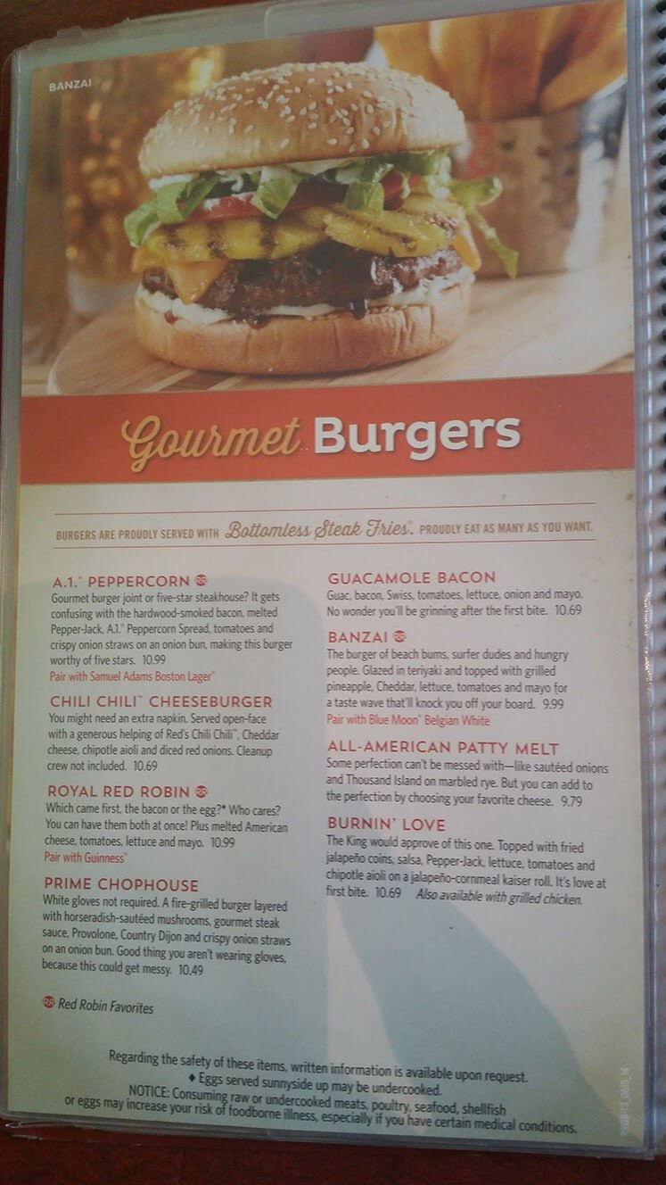 Red Robin Dessert Menu
 Red Robin Menu Prices 2017