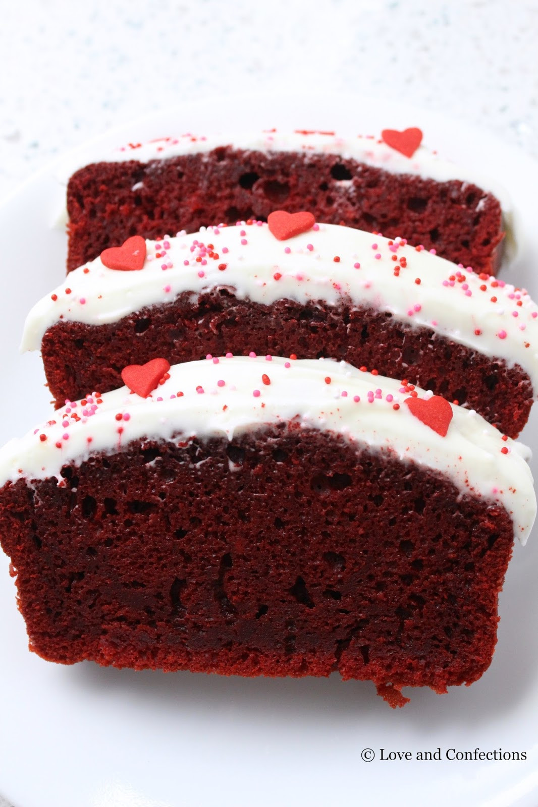 Red Velvet Pound Cake
 Love and Confections Red Velvet Pound Cake with Cream