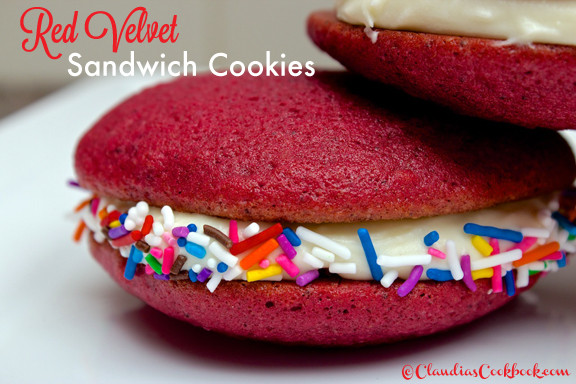 Red Velvet Sandwich Cookies
 Red Velvet Sandwich Cookies – Claudia s Cookbook