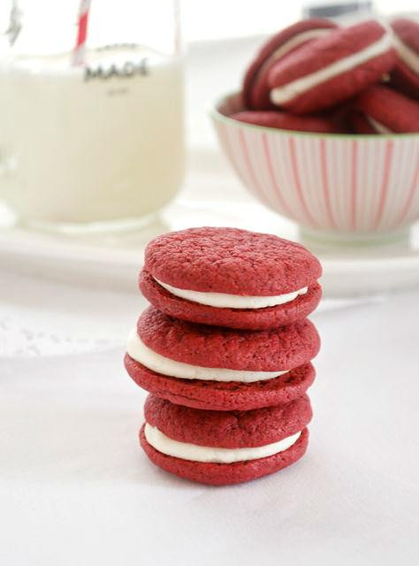 Red Velvet Sandwich Cookies
 Homemade Red Velvet Sandwich Cookies