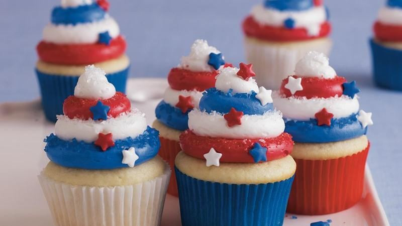 Red White And Blue Cupcakes
 Red White and Blue Cupcakes recipe from Betty Crocker