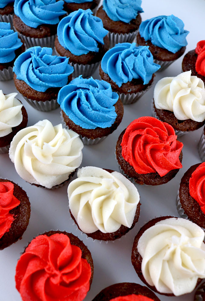 Red White And Blue Cupcakes
 Red White and Blue Mini Cupcakes Two Sisters