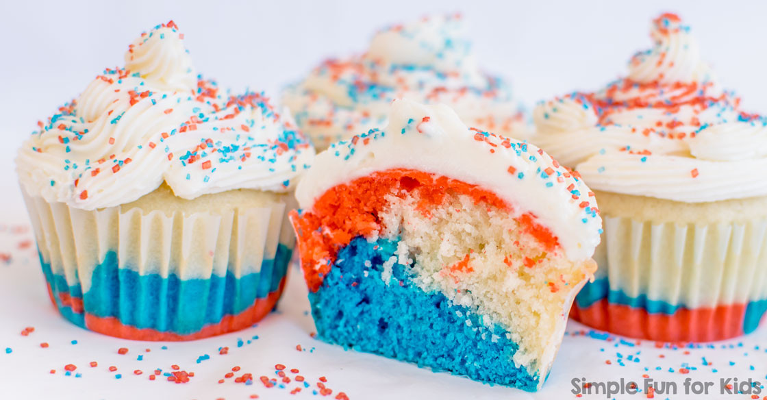 Red White And Blue Cupcakes
 Red White and Blue Cupcakes Simple Fun for Kids