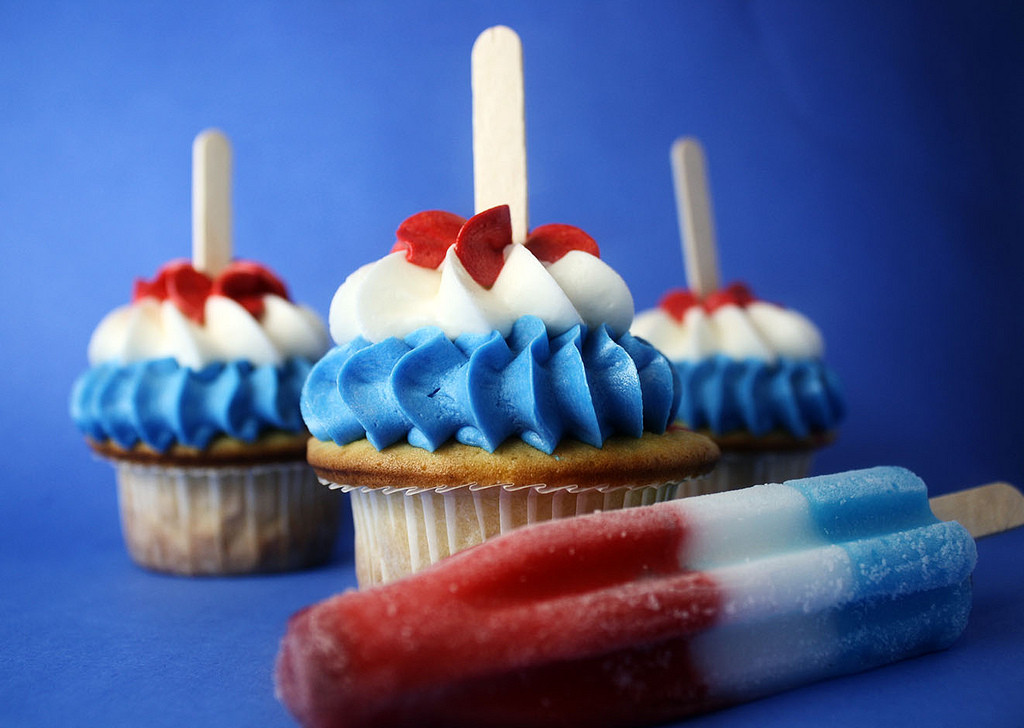 Red White And Blue Cupcakes
 4th of july cupcakes