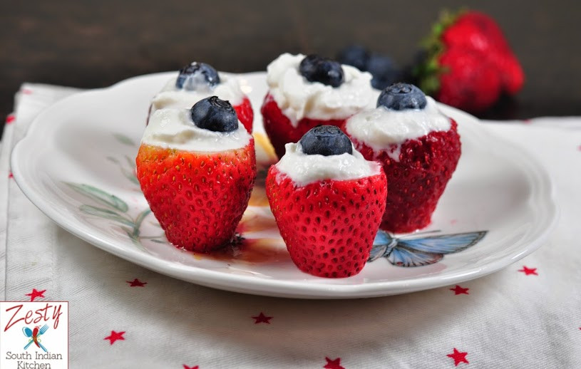 Red White And Blue Dessert
 Strawberry blueberry with cream Red white and blue