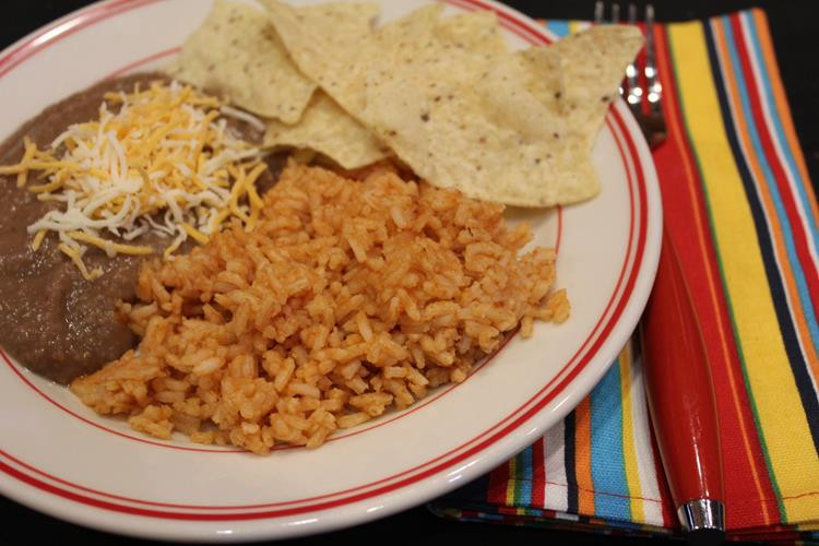 Refried Beans And Rice
 mexican rice and refried beans