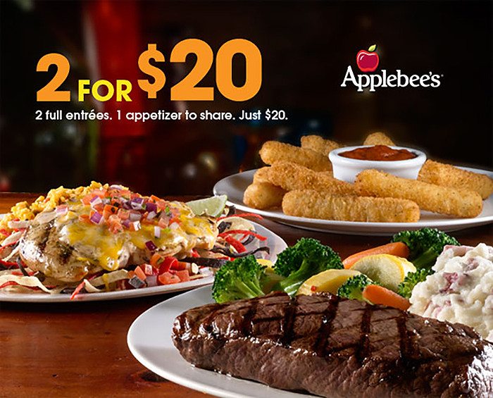 Restaurants With Dinner For 2 Specials
 Applebee s Color Cuisine and Coupons So Good Blog