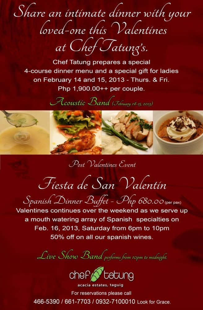 Restaurants With Dinner For 2 Specials
 Where to Celebrate Valentine s Day in Metro Manila