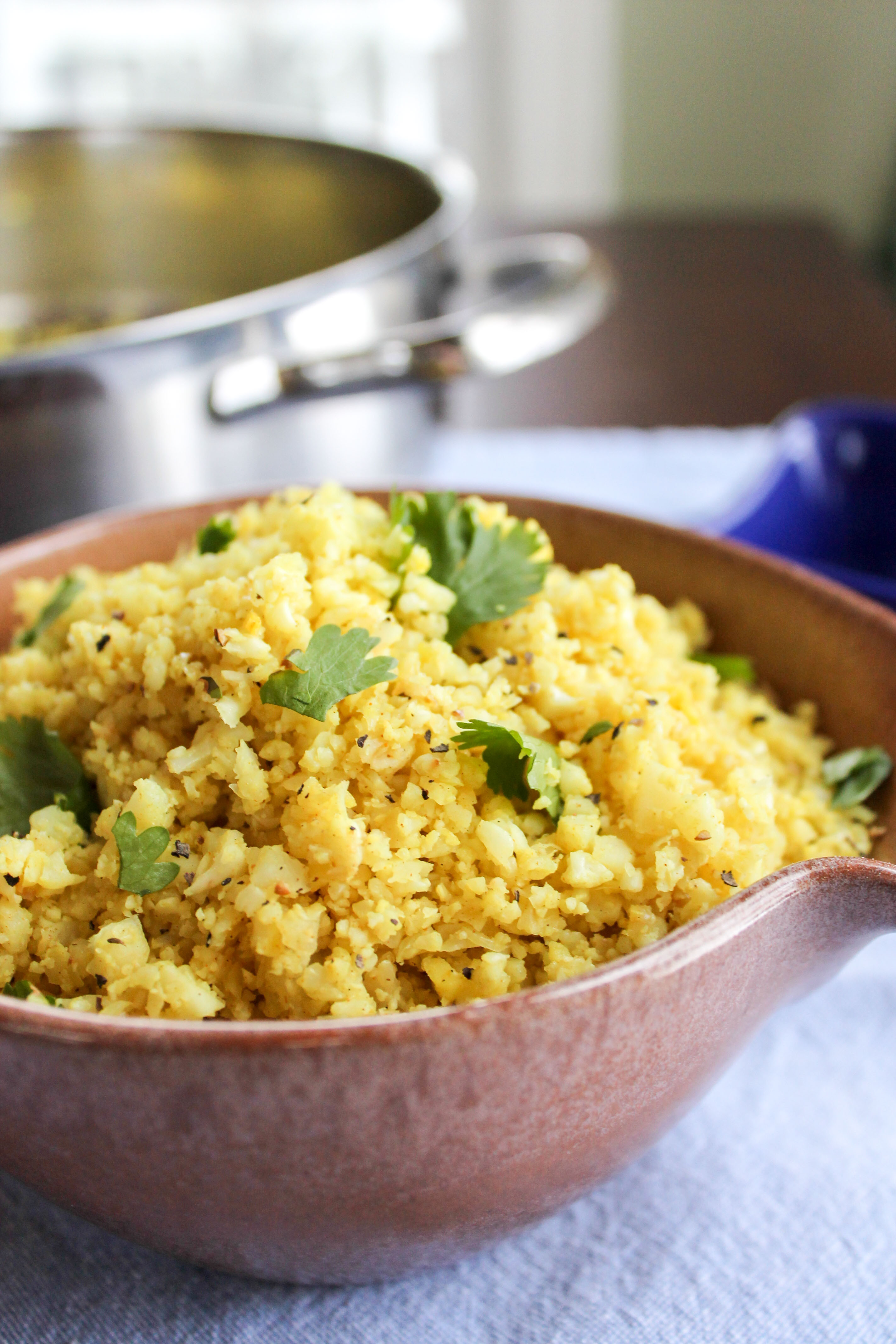 Rice Recipes Indian
 Indian Spiced Cauliflower "Rice"
