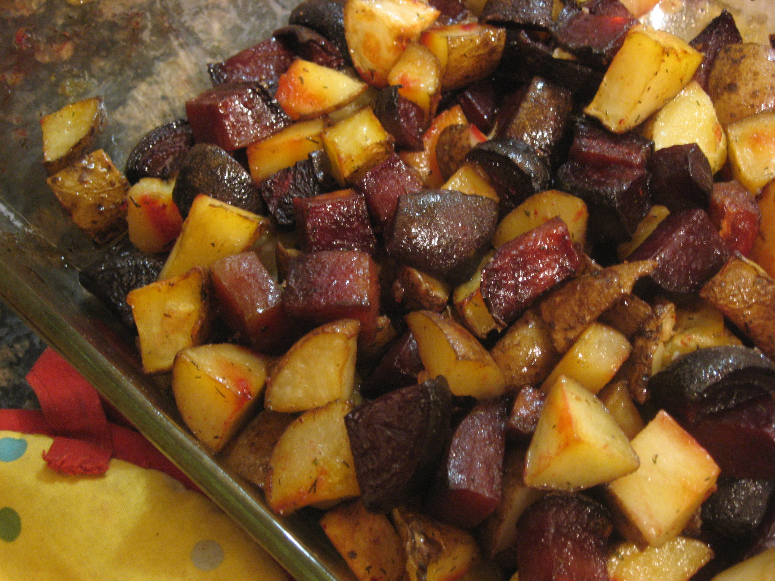 Roasted Beets And Sweet Potatoes
 Dill Roasted Beets and Potatoes