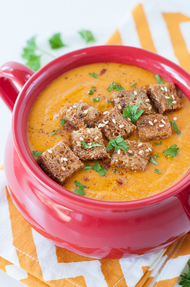 Roasted Carrot Soup
 Roasted Carrot and Sweet Potato Soup